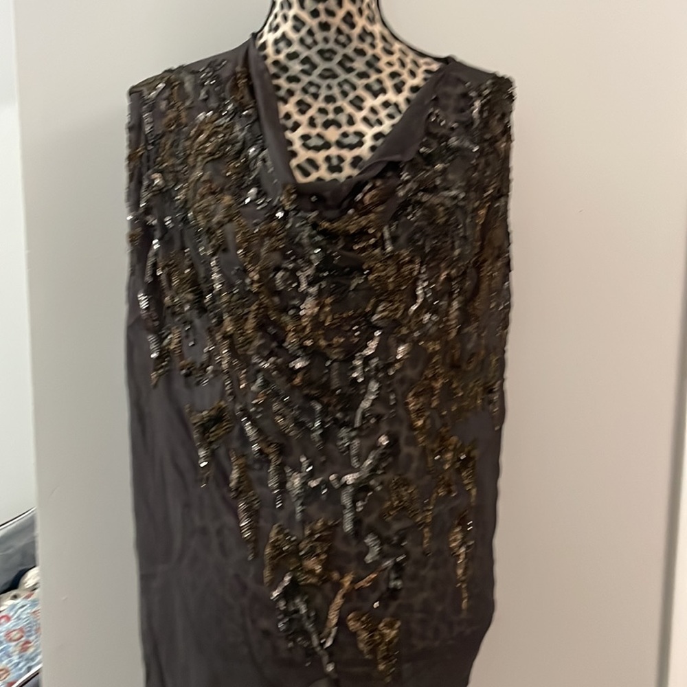 Sexy beaded crepe All Saints top 12